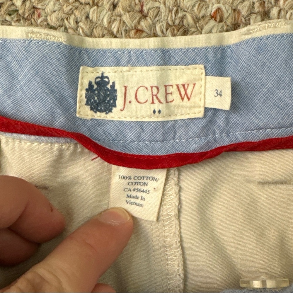 J. Crew Men's Off-White Flat-Front Chino Shorts 34 - Picture 2 of 5